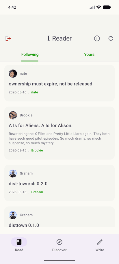 Inkwell reader on Android showing a published document