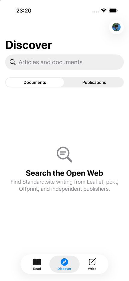 Inkwell discover on iOS showing search results