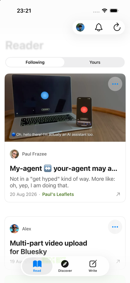 Inkwell reader on iOS showing a published document